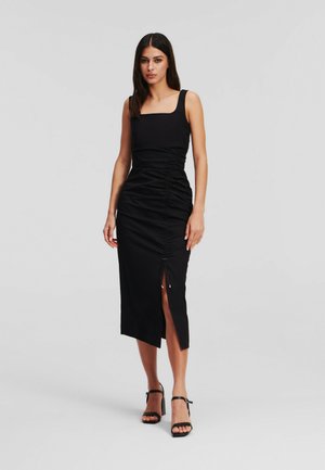 GATHERED STRETCH - Vestido de tubo - black