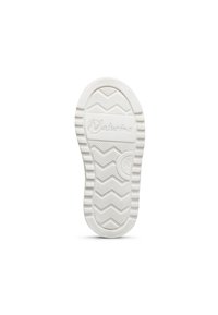Suola di scarpa in gomma bianca con motivo a zigzag, caratterizzata da un dettaglio circolare e dal logo "Natsurino" impresso. Taglia indicata come 24.