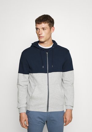 Felpa aperta - mottled grey/dark blue