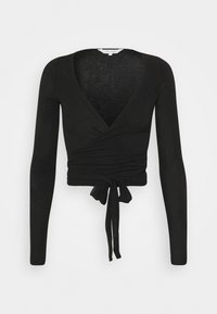 ANNE WRAP - Top s dlhým rukávom - black