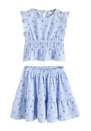 Next, REGULAR FIT  - Jupe trapèze - blue gingham