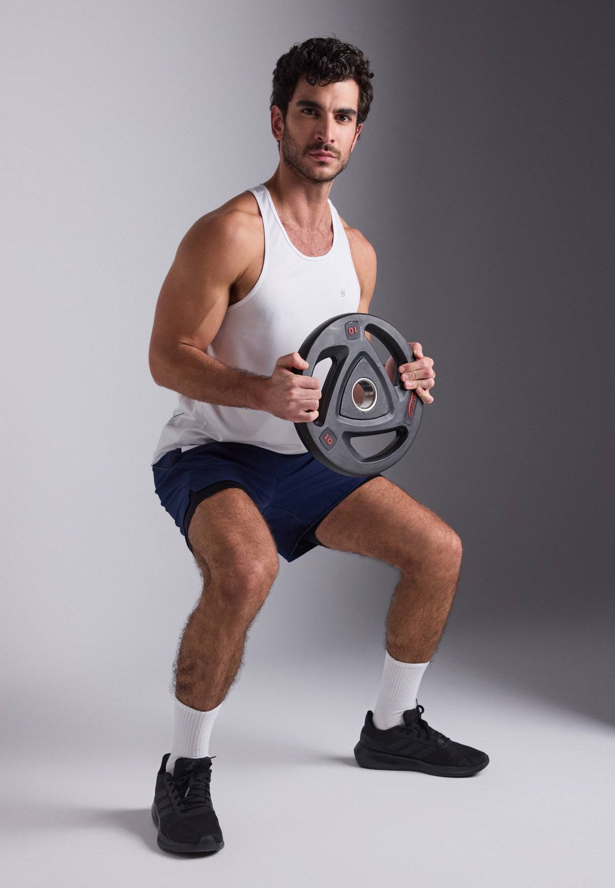 RUNNING SHORTS WITH CONTRAST DOUBLE-LAYER