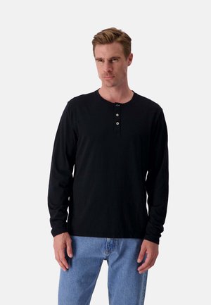 HENLEY SLUB - Langarmshirt - schwarz