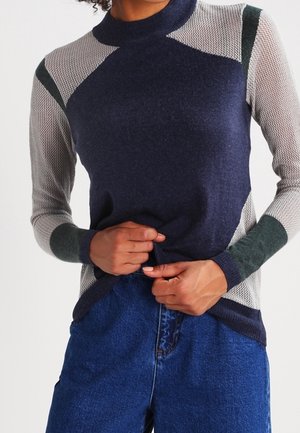 Stickad tröja - dark blue