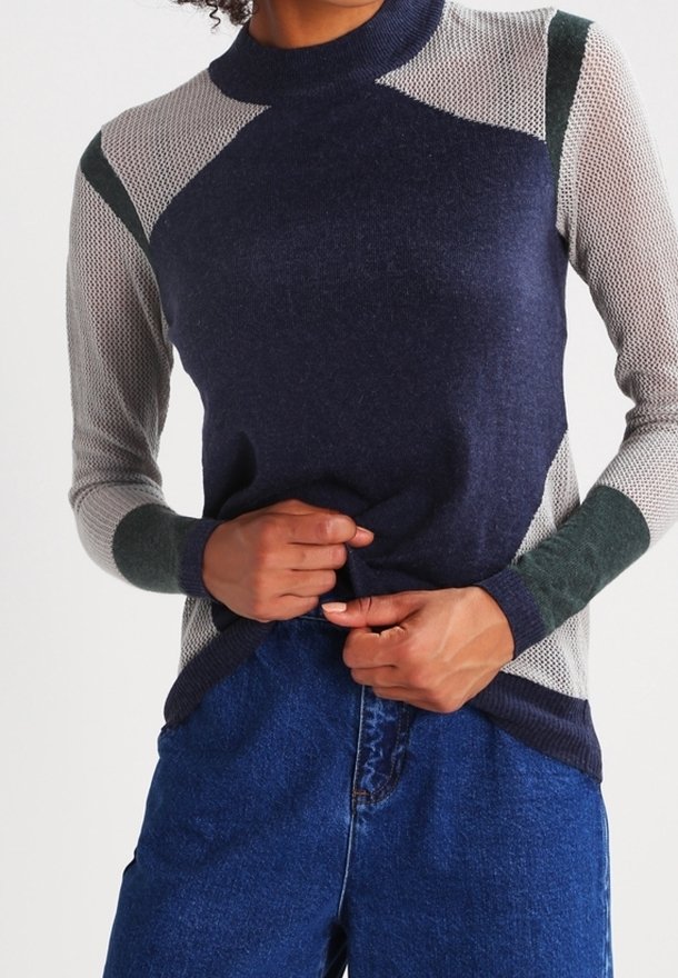 YAS Strickpullover - dark blue