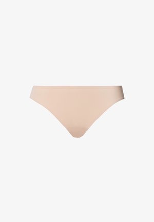 Ropa interior de bikini color nude con un acabado suave y liso. El diseño presenta una cinturilla mínima y un corte de bikini clásico.