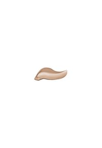 Beige kräm kosmetik på en vit bakgrund, slät textur med en lätt glansfinish, formad som en mjuk våg.