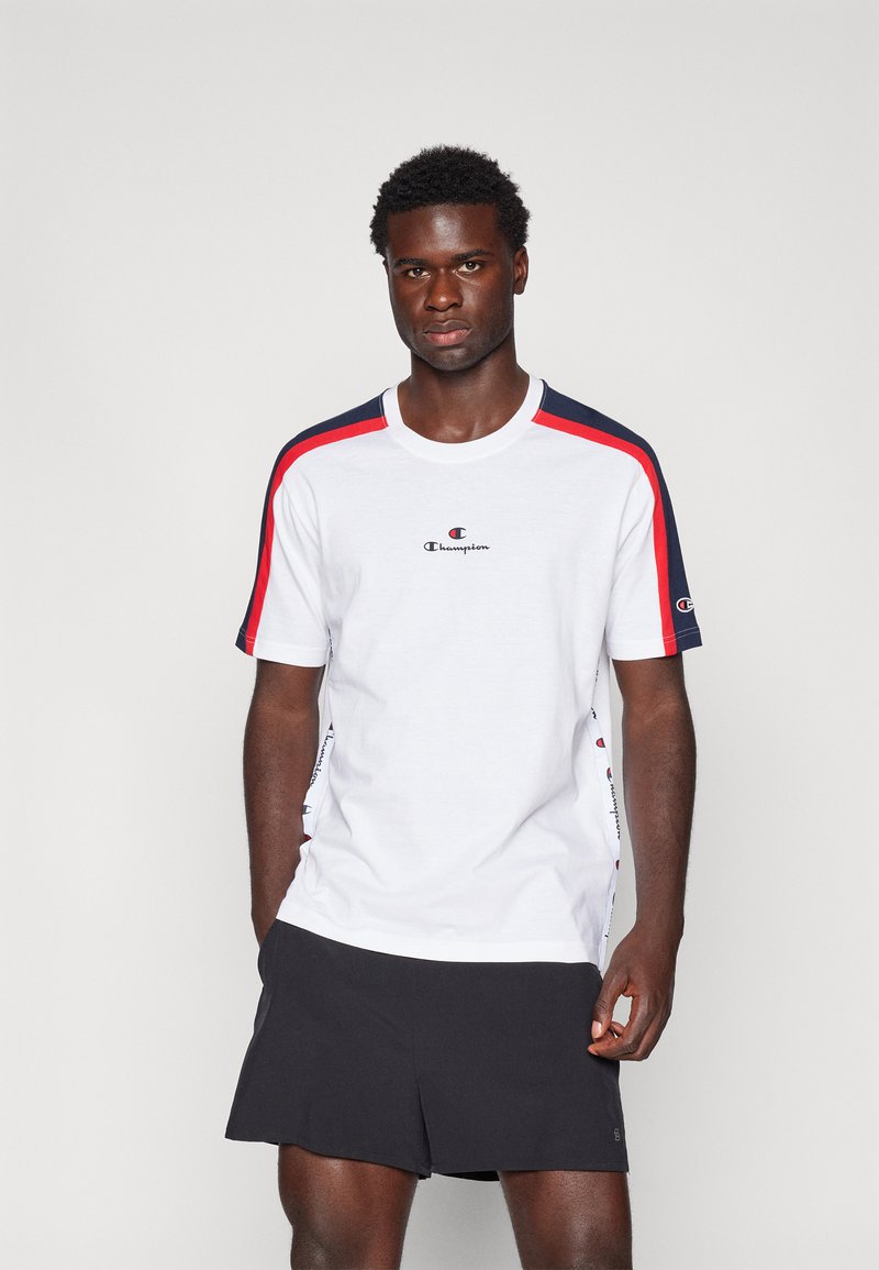 Champion RETRO SPORT CREWNECK SMALL LOGO - Camiseta estampada - white