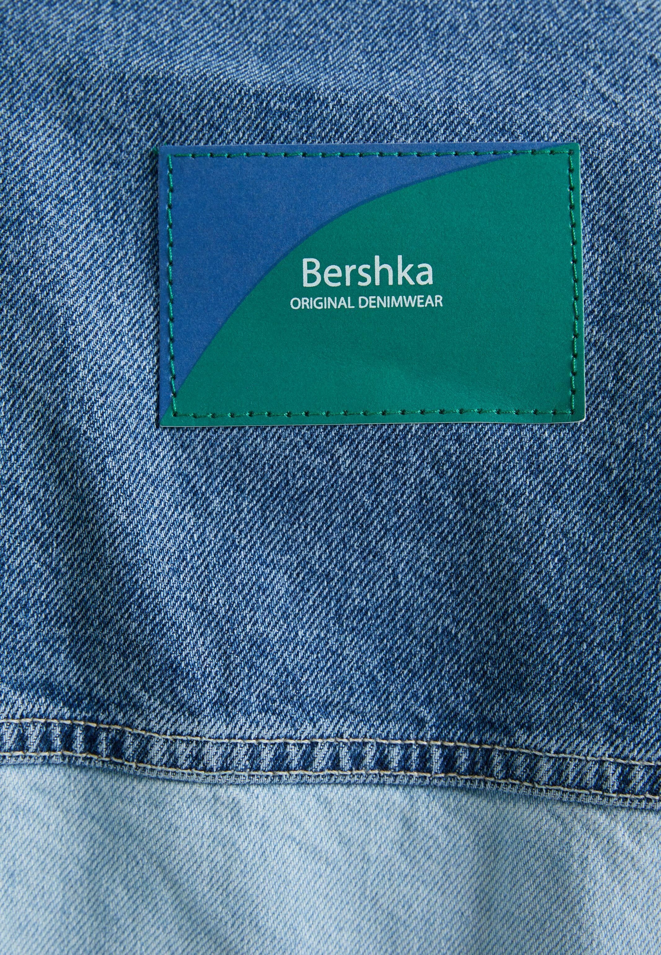 Bershka TWO TONE - Denim jacket - lightblue denim/light-blue denim -  Zalando.ie