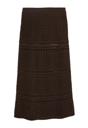 Marks & Spencer, CROCHET MIDI - Falda acampanada - raisin