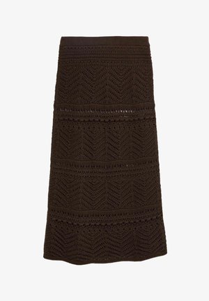Marks & Spencer, CROCHET MIDI - Falda acampanada - raisin