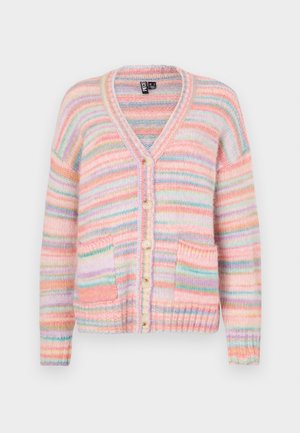 Pieces PCORMAN V NECK CARDIGAN - Kardigan - pink/multi-coloured