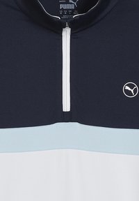 Puma PURE COLOURBLOCK MIT VIERTELLANGEM REISSVERSCHLUSS - Top dugih rukava - deep navy white glow
