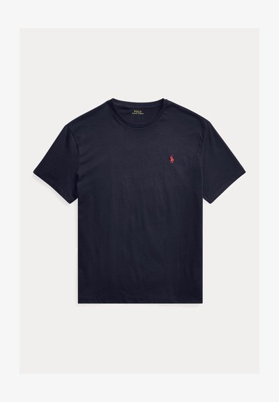 Μπλε σκούρο T-shirt με κοντά μανίκια και στρογγυλή λαιμόκοψη, με μικρό κόκκινο λογότυπο Polo Ralph Lauren στο αριστερό στήθος.