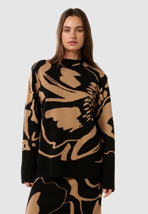 FLORA - Jumper - black/brown
