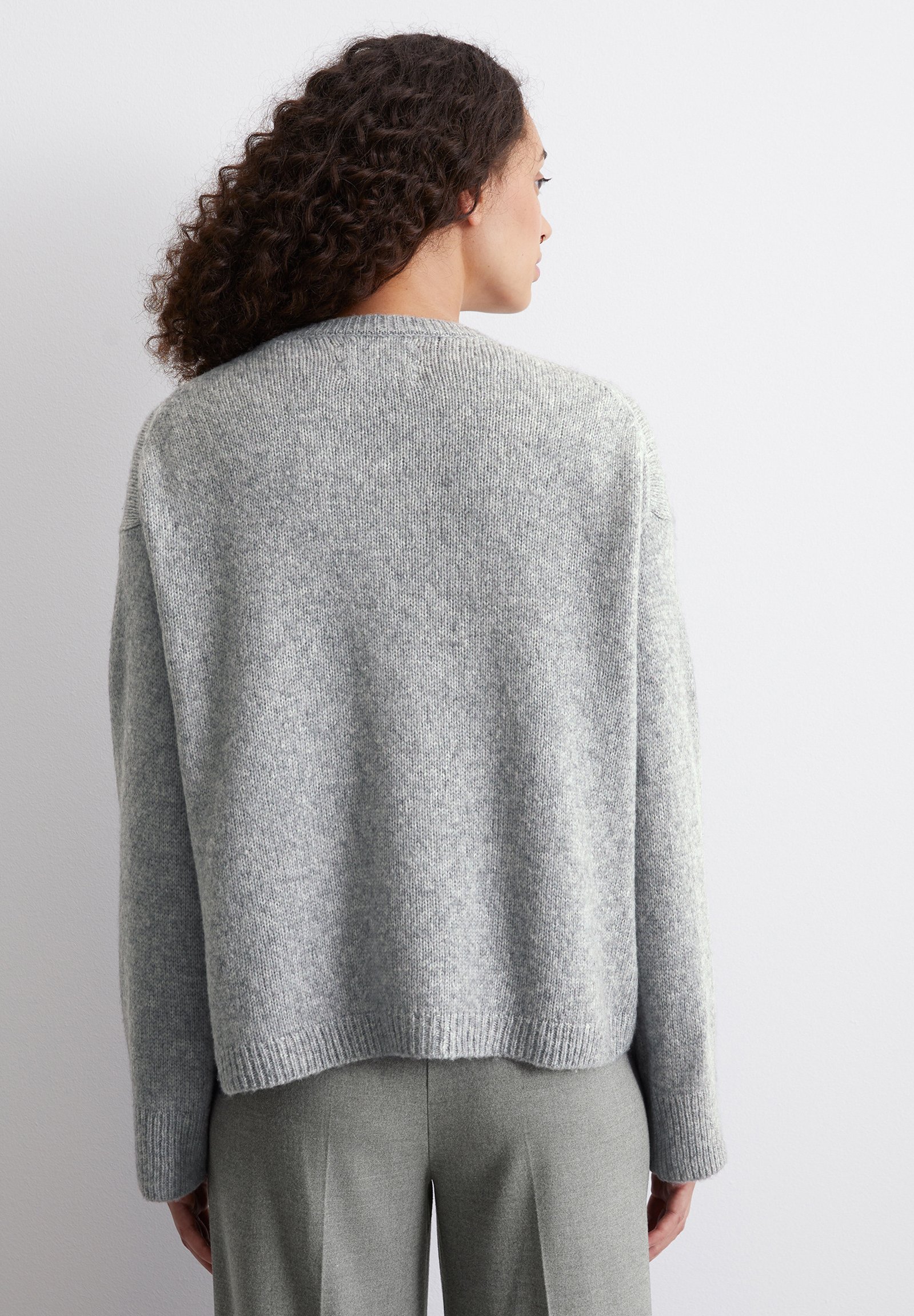 売れ筋商品|||マルコポーロ ニット&セーター レディース アウター ROUNDNECK - Jumper - soft stone melange Round neck knit jumper with side slits made of organic