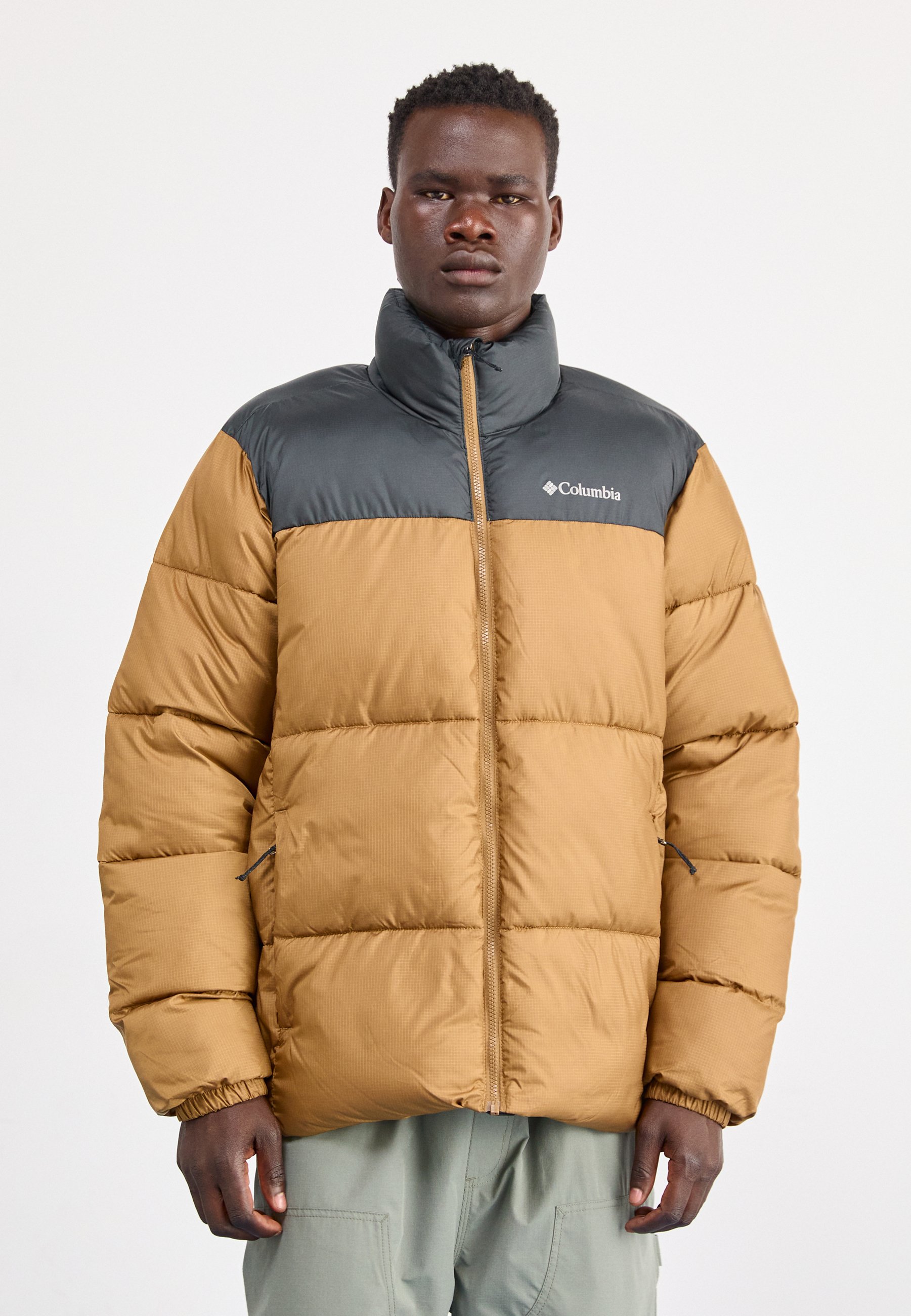 COLUMBIA PUFFECT COLOR BLOCKED JKT W STONE GREEN BE - Doudoune
