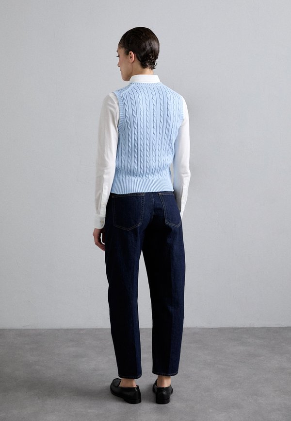 CABLE KNIT COTTON SWEATER VEST - Top - cold springs2