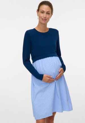 MAMALICIOUS MLANNIE JUNE LS MIX ABK DRESS 2F - Φόρεμα ημέρας - pageant blue detail:wo striped bottom