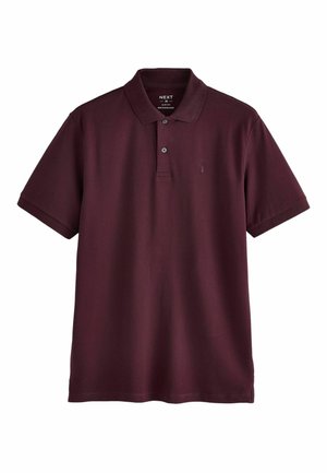 Burgundia värvi polo-särk, lühikeste varrukatega, krae kahe nupuga, väike logo rinnal, sile kangas, tavaline lõige.