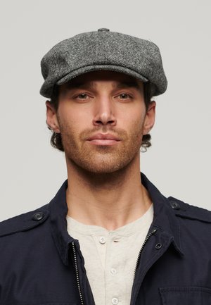 Superdry & Co BAKER BOY - Muts - black white plain weave