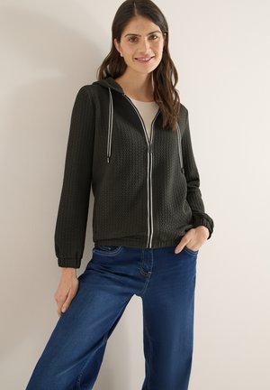 KAPUZEN MIT STRUKTUR - Cardigan - grün