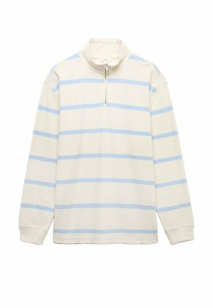 Marks & Spencer, WAFFLE STRIPED HALF ZIP - Sweatshirt - ecru
