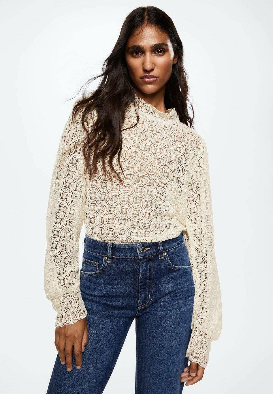 Mango GUIPUR - Blusa - wit/crema - Zalando.es