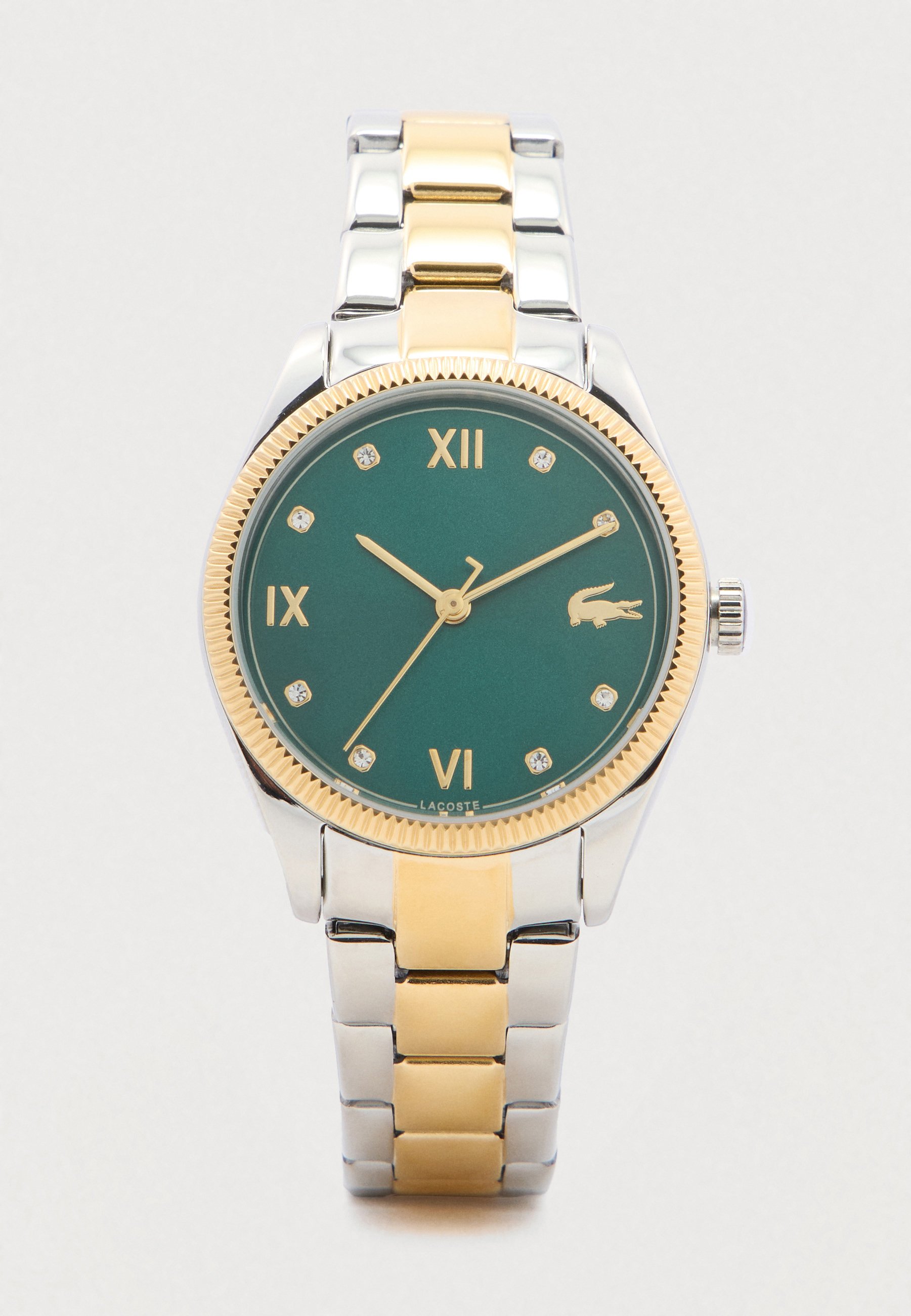 “Lacoste” His & Hers Silver Dial Watches with Pink Accents and Green Logo Lacoste (Excellent Condition) • White Dial with Blue Indexes  main image 3