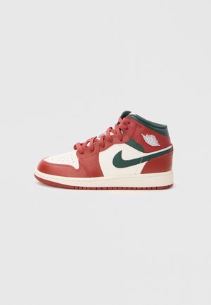 AIR JORDAN 1 UNISEX - Sneaker high - sail/midnight green/pure platinum-coloured/redstone