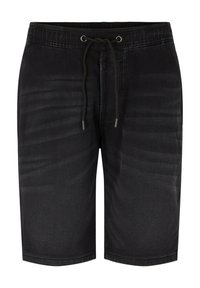 TOM TAILOR DENIM LOOSE FIT SWEAT - Shorts di jeans - used dark stone black denim