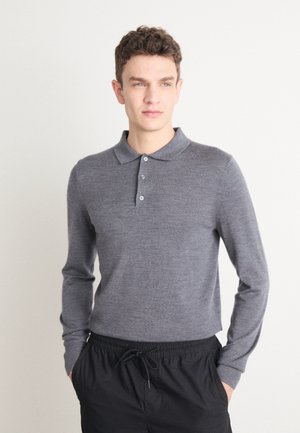 Calvin Klein POLO SWEATER - Pullover - dark grey heather