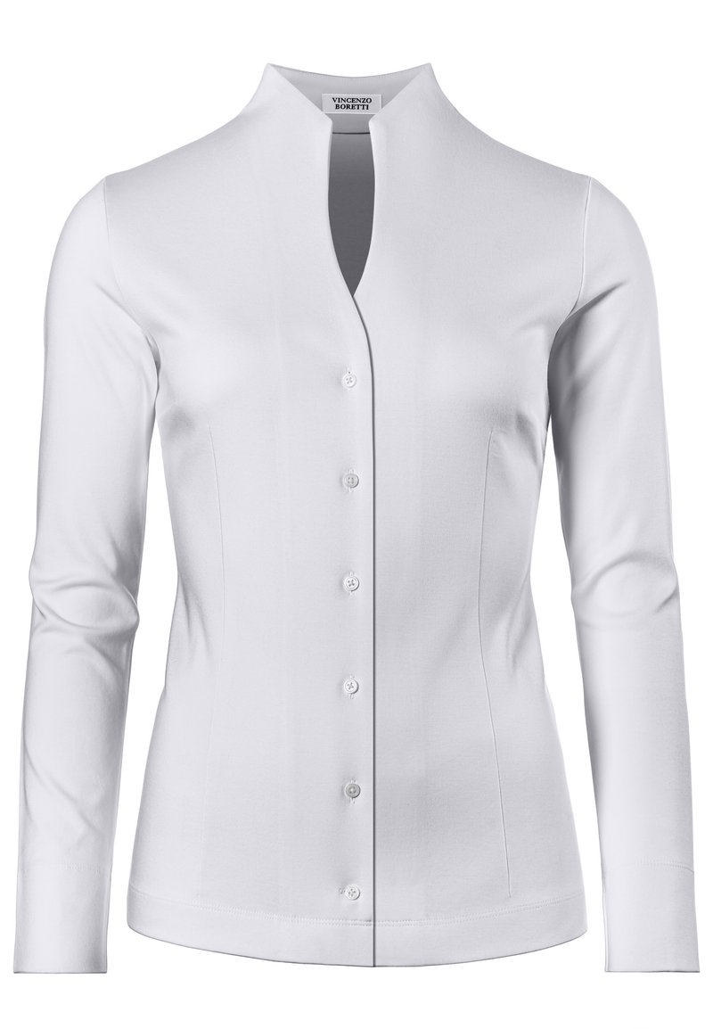 Vincenzo Boretti - LEICHT TAILLIERT KELCHKRAGEN - Overhemdblouse - weiß, Vergroten