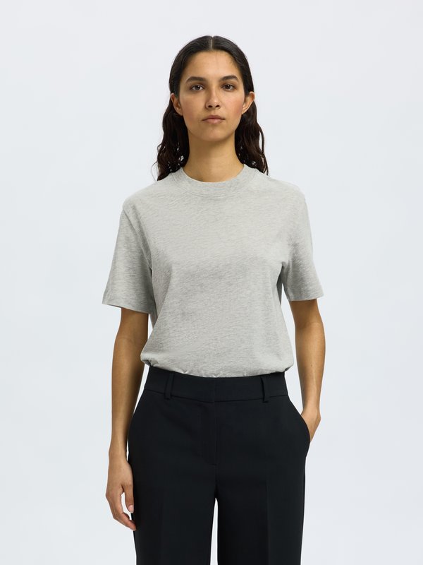 SLFRELAX MOCK NECK TEE  - Basic T-shirt