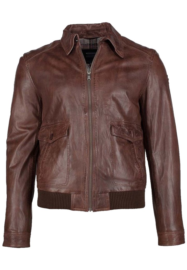 JCC MIT BRUSTTASCHE SAMUEL - Lederjacke - rostbraun