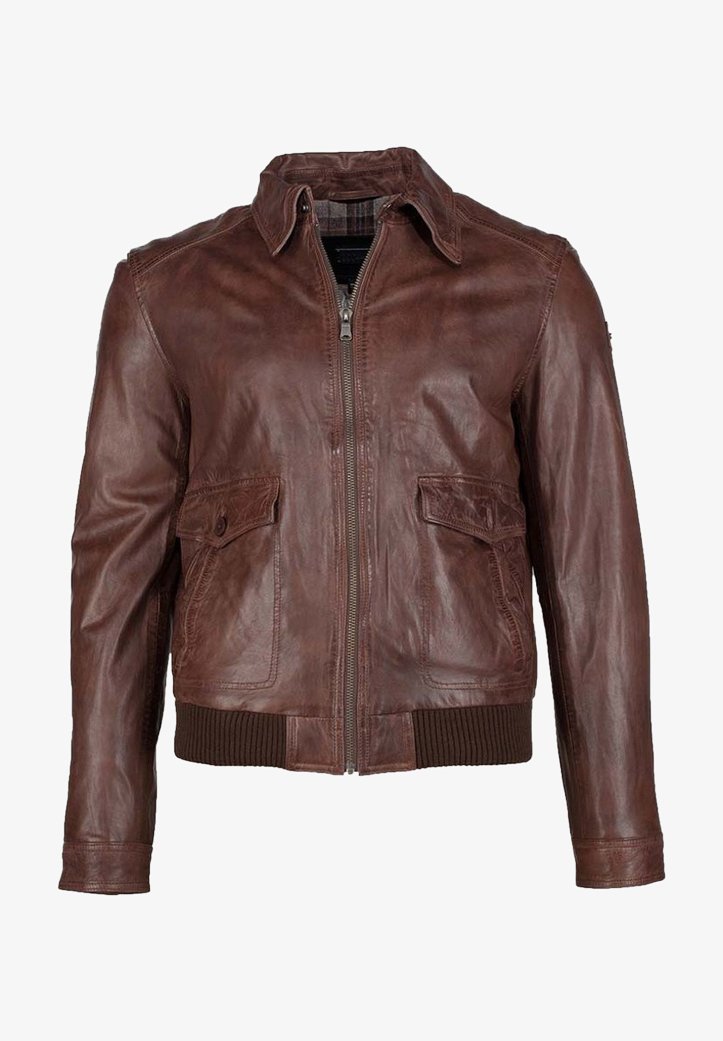 JCC MIT BRUSTTASCHE SAMUEL - Lederjacke - rostbraun
