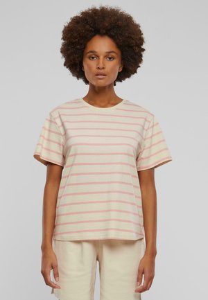 STRIPED BOXY - Print T-shirt - lemonadepink whitesand