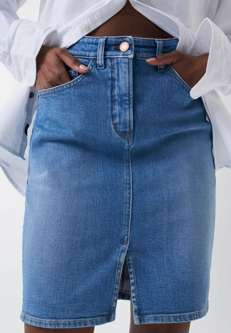 Pantalon Toile Salsa Bleu Ciel Taille 35 High Waist Push In - Neuf Avec étiquettes