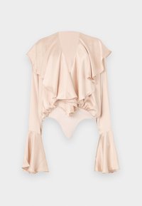 LONG SLEEVE DEEP V RUFFLE BODYSUIT - Blusa - baby