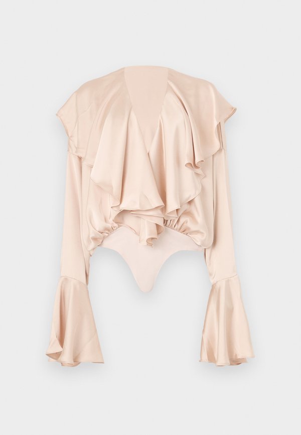 LONG SLEEVE DEEP V RUFFLE BODYSUIT - Blouse - baby3