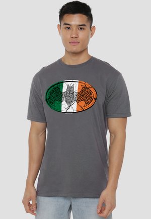 Cotton Soul, BATMAN IRISH CELTIC SYMBOL - T-Shirt print - anthracite