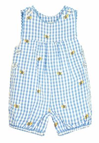 JoJo Maman Bébé - LADYBIRD EMBROIDERED GINGHAM - REGULAR FIT - Kavbojke z naramnicami - blue bee Miniaturna slika 1