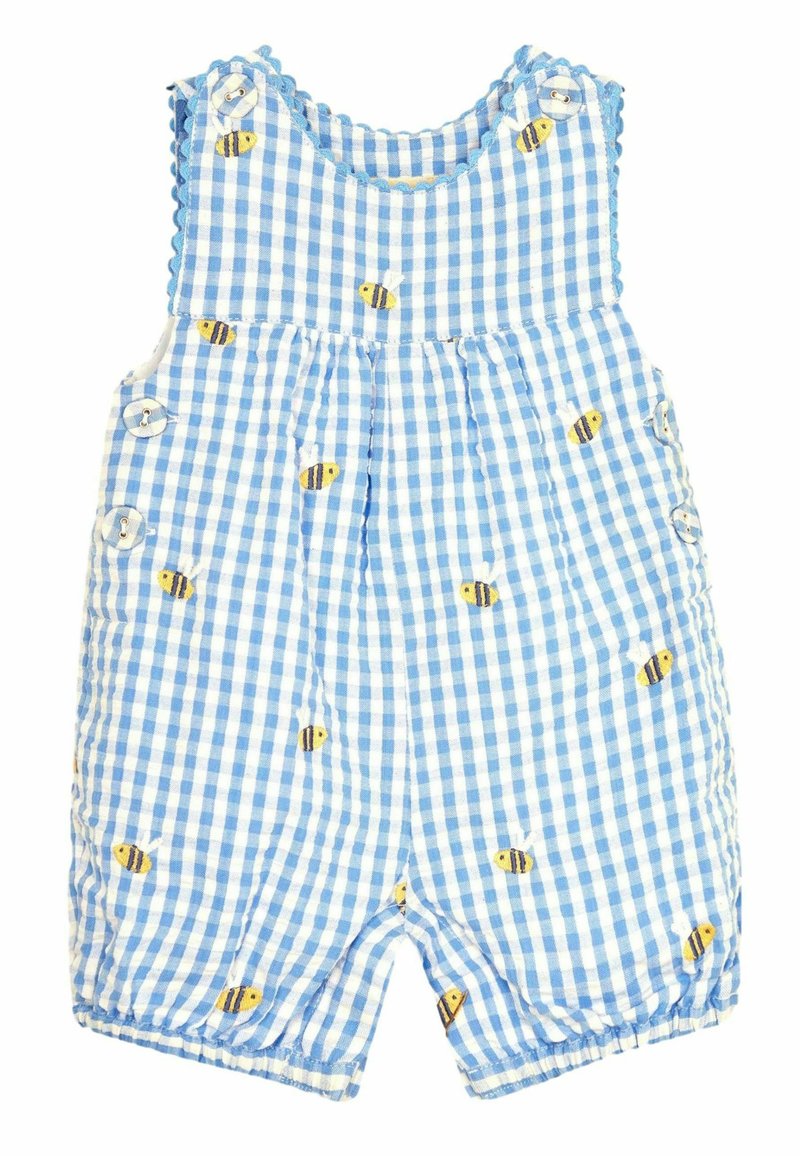 JoJo Maman Bébé - LADYBIRD EMBROIDERED GINGHAM - REGULAR FIT - Tuinbroek - blue bee, Vergroten