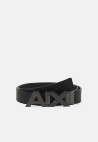 Armani Exchange - REVERSIBLE PLATE BELT UNISEX - Cintura - black/phantom Immagine in miniatura 1
