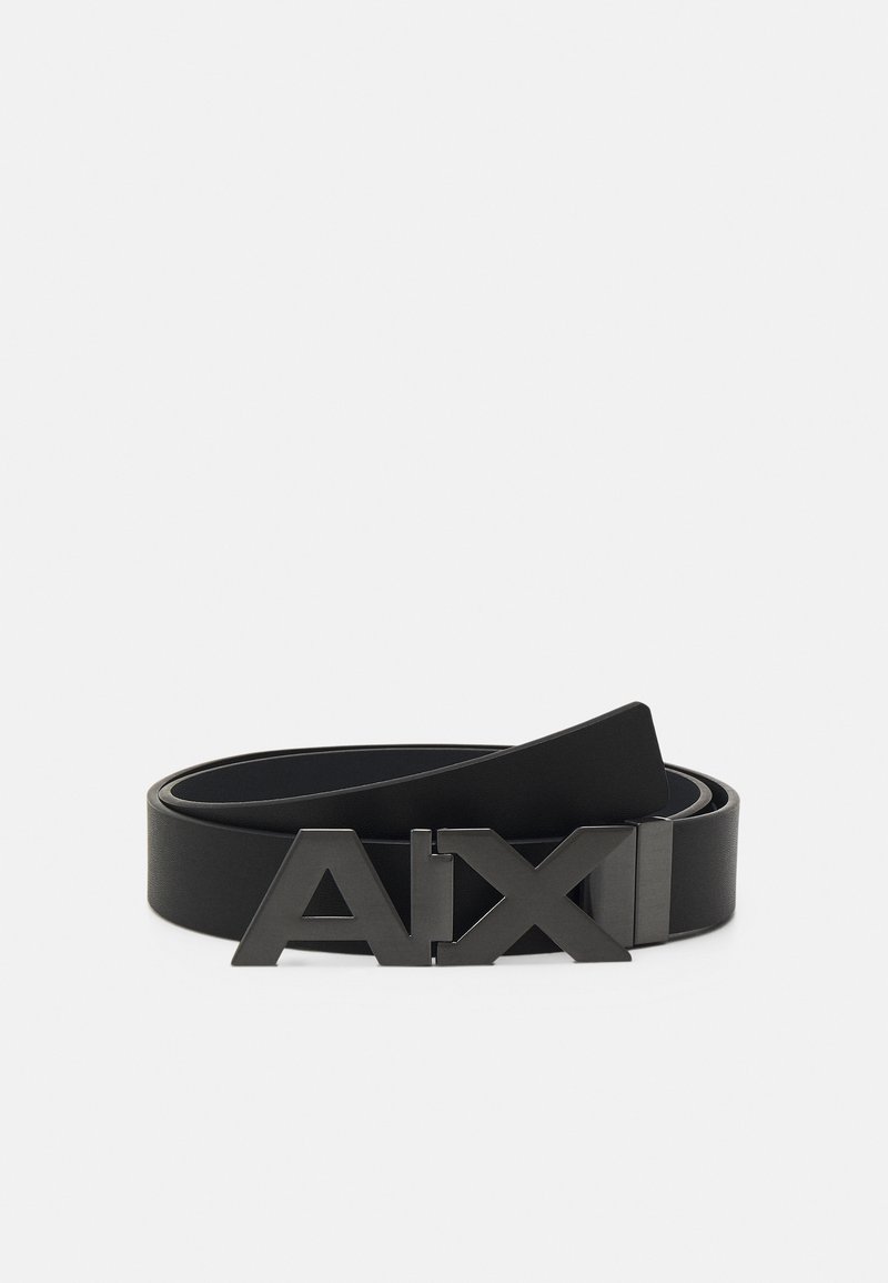 Armani Exchange - REVERSIBLE PLATE BELT UNISEX - Cintura - black/phantom, Ingrandire