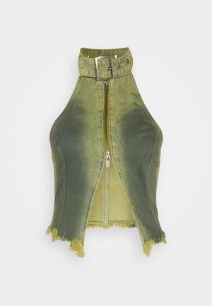 Jaded London GREEN BUCKLE NECK  - Top - green denim