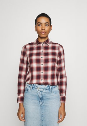 CHECK RELAXED SHIRT - Blůza - shadow/deep rouge