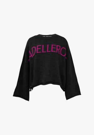 #VDR VILLADELLEROSE, PRINTED OVERSIZE KNIT SWEATER - Πουλόβερ - anthracite
