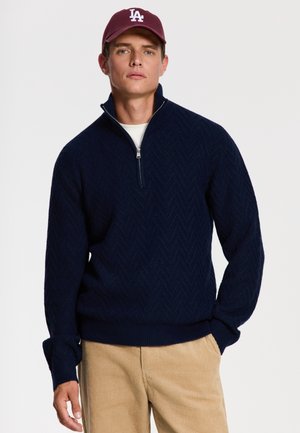 PIKE ZIGZAG - Strickpullover - blue dark navy