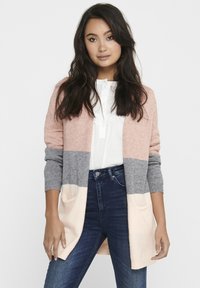 ONLY ONLQUEEN LONG CARDIGAN - Kardigan - misty rose/mottled grey melange/cloud pink melange